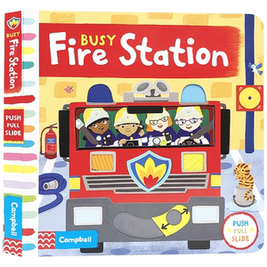 110元5本Busy book系列英文原版绘本Fire Station繁忙碌系列消防局zoo Swimming公园Park机场Airport宝宝启蒙认知手指机关推拉书