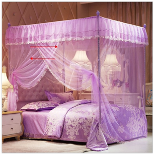 三开门蚊帐家用2023年新款卧室落地支架文纹账老式2022高级免安装