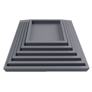 玄之祥石方形花盆托盘仿水泥接水盘花托底座底盘简约北欧风格INS
