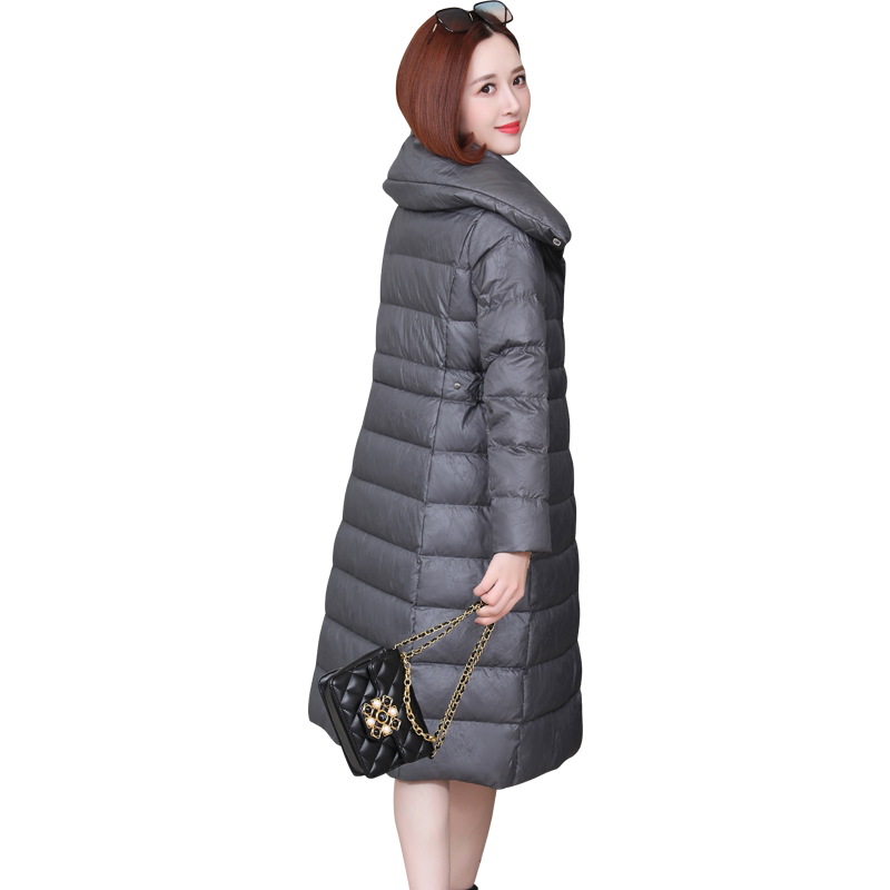 傲冬羽绒服女中长款修身加厚保暖