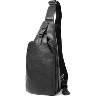 左森真皮胸包男单肩包头层牛皮小包软皮韩版男包挎包小背包男士包