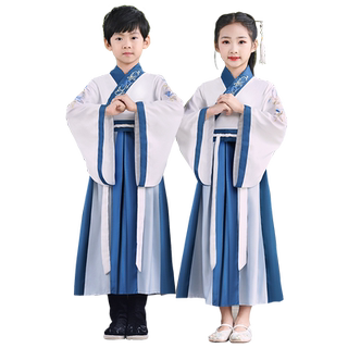 汉服男童国学服中国风古装书童服装三字经弟子规儿童演出服小学生