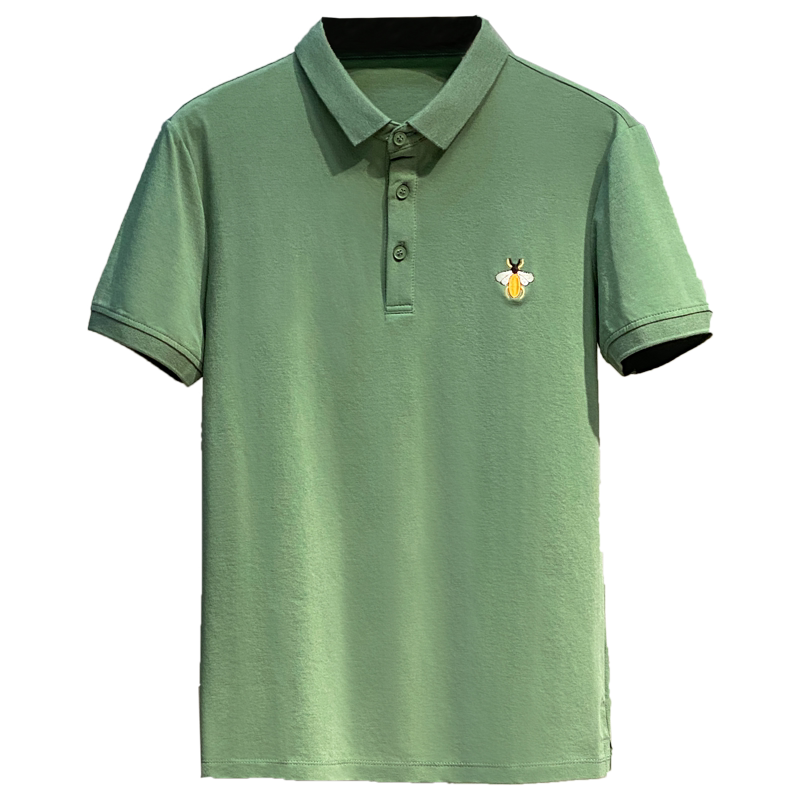 高端小蜜蜂刺绣polo衫男士潮流短袖T恤