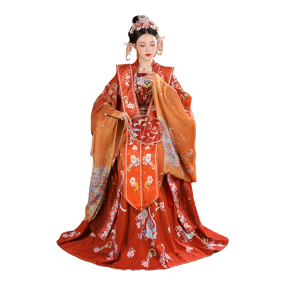 宋制原创霞帔齐腰汉服花嫁