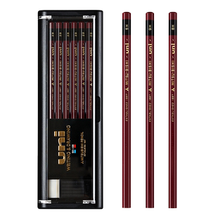 日本uni三菱铅笔1887三菱素描铅笔2比考试专用套装组合HB铅笔学生绘图绘画铅笔设计起稿铅笔2H 4B涂卡用铅笔