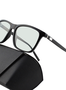 智能变色黑框浅灰两用太阳眼镜