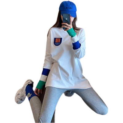 白色中长款内搭打底衫长袖上衣女