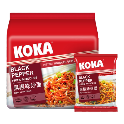 新加坡进口KOKA黑胡椒味炒面袋装