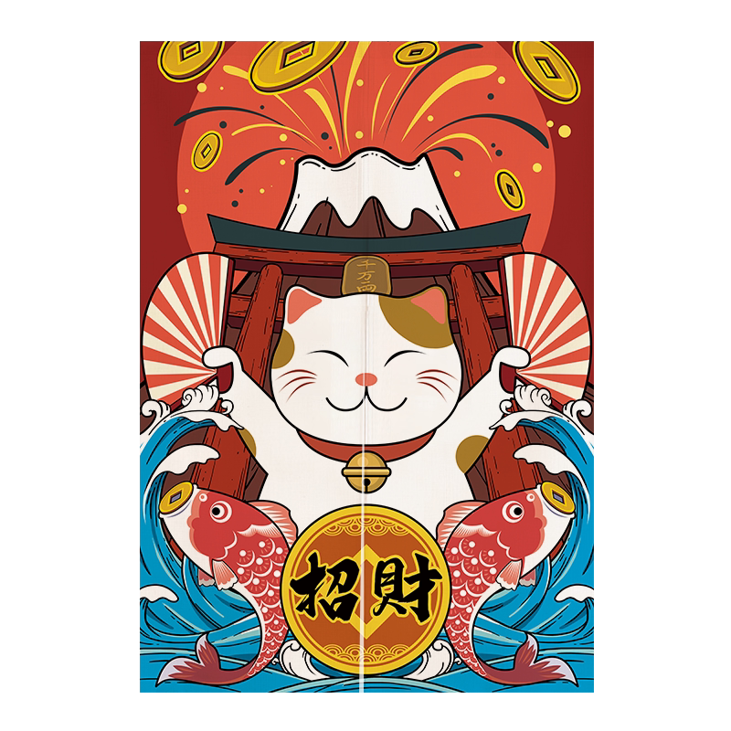 厨房空调遮挡挂帘免打孔魔术贴