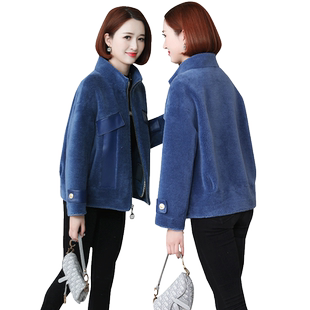 海宁皮草新款外套女中年妈妈小颗粒羊羔毛韩版羊剪绒大衣2020冬季