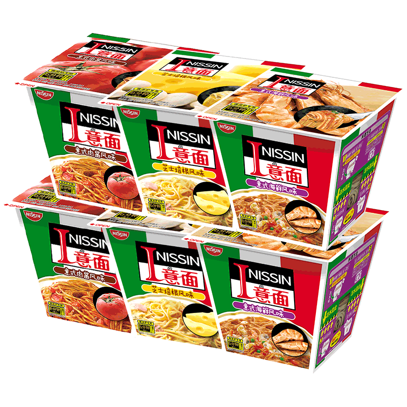 日清I意面组合速食多口味6杯