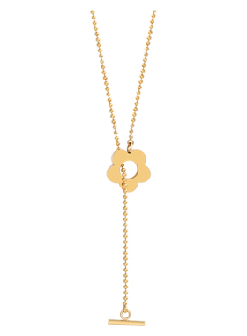 夏季花朵款吊坠女简约设计感冷淡风项链潮ins网红气质锁骨链钛钢