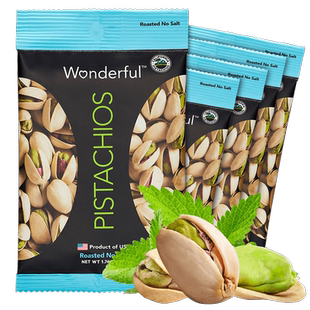 美国品牌wonderful万多福无盐开心果独小包装原味无漂白50g*5袋