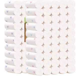 雪亮卷纸卫生纸家用实惠装100卷批发擦手纸厕所纸无芯卷筒纸