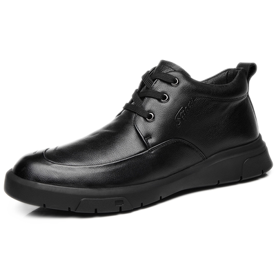 男士防滑加厚羊毛中老年人棉皮鞋