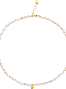 复古锁骨链礼物淡水珍珠