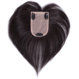 真发头顶遮盖白发补发片无痕隐形发顶补发块中分齐斜刘海假发片女