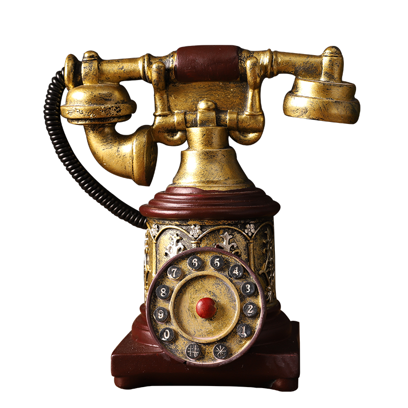 复古美式电话摆件家居客厅酒柜装饰品家里怀旧留声机服装店小摆设