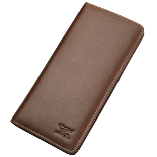 七匹狼钱包男士新款长款真皮长夹高档皮包头层牛皮夹生日爸爸票夹