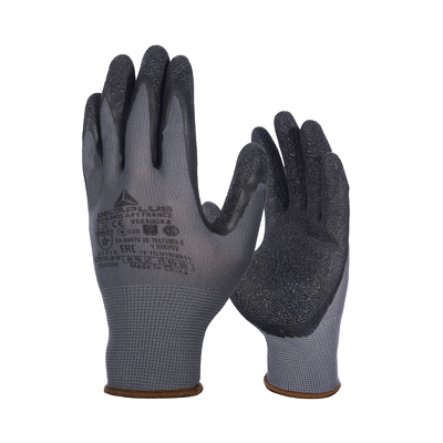 代尔塔乳胶涂层手套防护透气浸胶