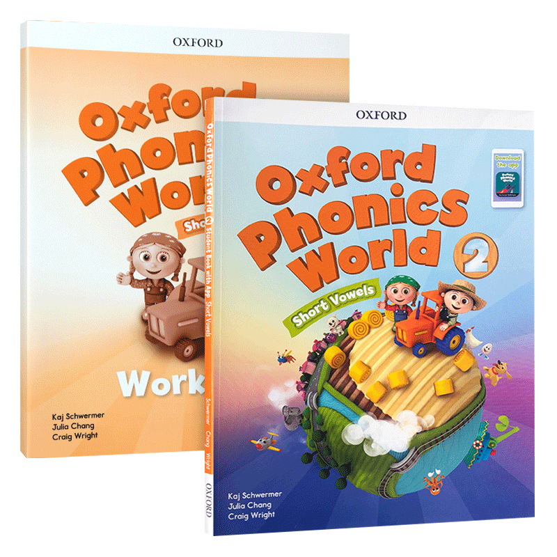 新版Oxford Phonics World 2级别主课本含APP+练习册 牛津自然拼读教材 英文原版 少儿英语拼读世界OPW二级别学生书短元音发音教材
