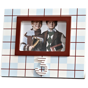 儿童房相框摆台6寸男童样板间书桌摆件木质桌面家居饰品收纳照片