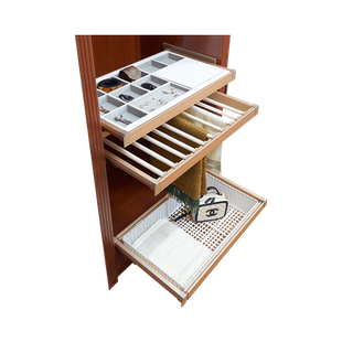 法驰龙衣柜裤架 伸缩裤架衣帽间收纳衣柜拉篮抽拉首饰盒五金配件