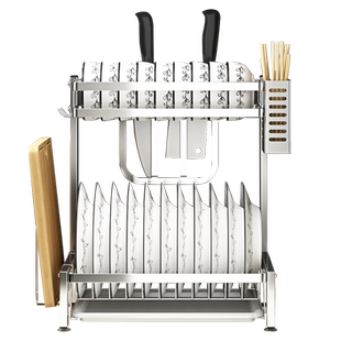 304不锈钢碗架沥水架厨房置物架晾放盘子的架子台面小型碟筷收纳