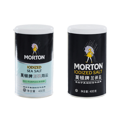 400g莫顿组合装加碘海盐精制盐