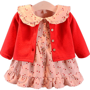 女童外套春装洋气韩版1一2-3岁女宝宝连衣裙 公主裙 婴儿童上衣服
