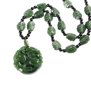 玉说和田玉碧玉貔貅吊坠男女款玉石十八罗汉项链圆玉挂件玉佩挂件