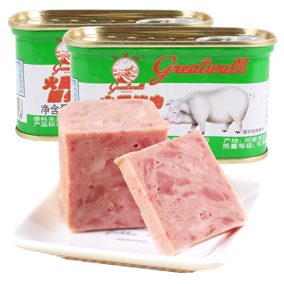 长城午餐肉罐头小白猪猪肉火腿