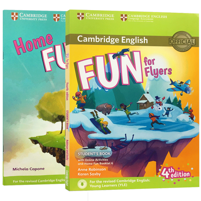 YLE剑桥少儿英语三级考试教材书+练习册共2本小学进阶Fun for Flyers Student's Book第4版英语儿童听说读写综合Cambridge English