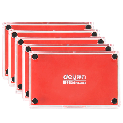 得力海绵芯速干蓝黑色专用油印台