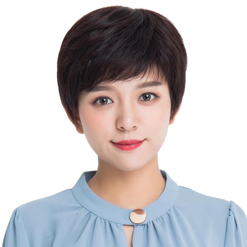 自然风轻薄透气式假发女短发