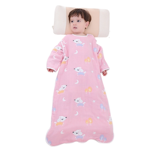婴儿防踢被纯棉春夏薄款纱布宝宝睡袋儿童小孩空调房睡衣四季通用