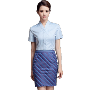 南航空姐制服女白衬衫气质前台工作装衬衣裙子空乘面试职业装套装