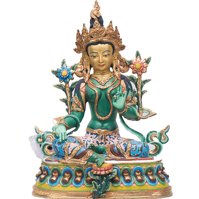 尼泊尔手工彩绘铜像桌面摆件