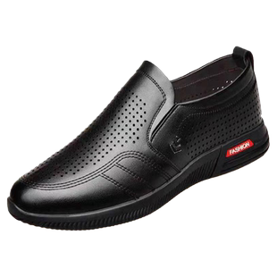 春季棕色软底平底皮鞋无带男鞋青年男土单鞋秋天穿的没鞋带休闲鞋