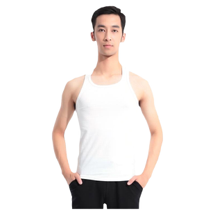 柏屋舞蹈练功背心男士成人工字形T恤包身体操健美操上衣116102013