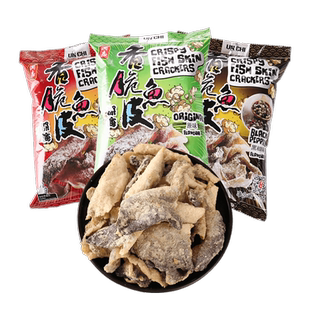 香港特产润志香脆鱼皮110g*3包原味炸鱼片干海鲜小吃即食鱼零食