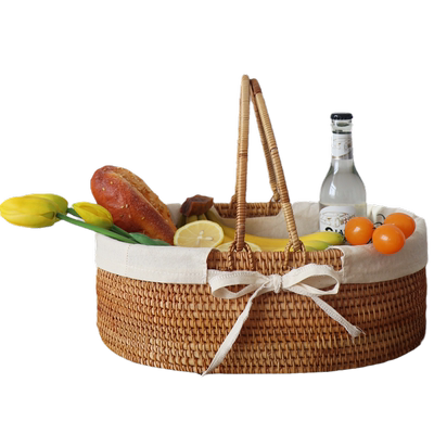 野餐篮子藤编手工收纳ins