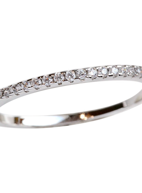 轻奢小众设计单排钻戒指冷淡风