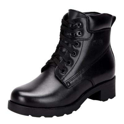 3513巡洋舰中筒女靴冬季保暖加绒真皮羊毛靴皮毛一体靴子雪地棉鞋