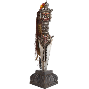 欧斯特 普巴金刚宝杵尼泊尔手工全铁西藏佛具居家金刚宝橛 含底座