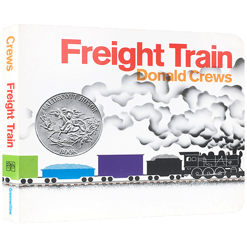 英文原版凯迪克银奖大作 Freight Train火车快跑 男孩纸板书吴敏兰绘本123书单推荐名家Donald Crews低幼启蒙学习英语图画书