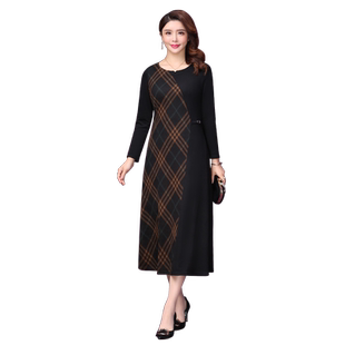 香妮芬2026春季新款中年蕾丝连衣裙韩版中长款七分袖高贵洋气女装