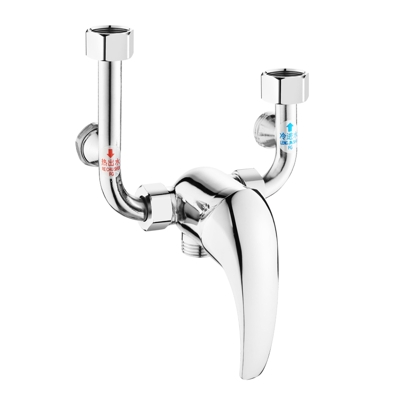 铜体电热水器混水阀明装开关冷热混合U型出水龙头 淋浴器花洒配件