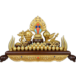 欧斯特百宝总集摆件 西藏摩尼宝家用铜大百宝座佛前供品七珍八宝