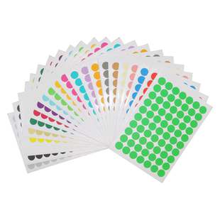彩色圆形不干胶圆点标签A4光面铜版纸自粘防水尺码贴纸空白靶贴定制方形数字月份合格证销控分类记号便利贴